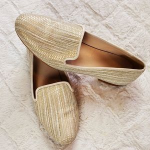 (N) Cole Haan Striped Cream & Beige Flats
